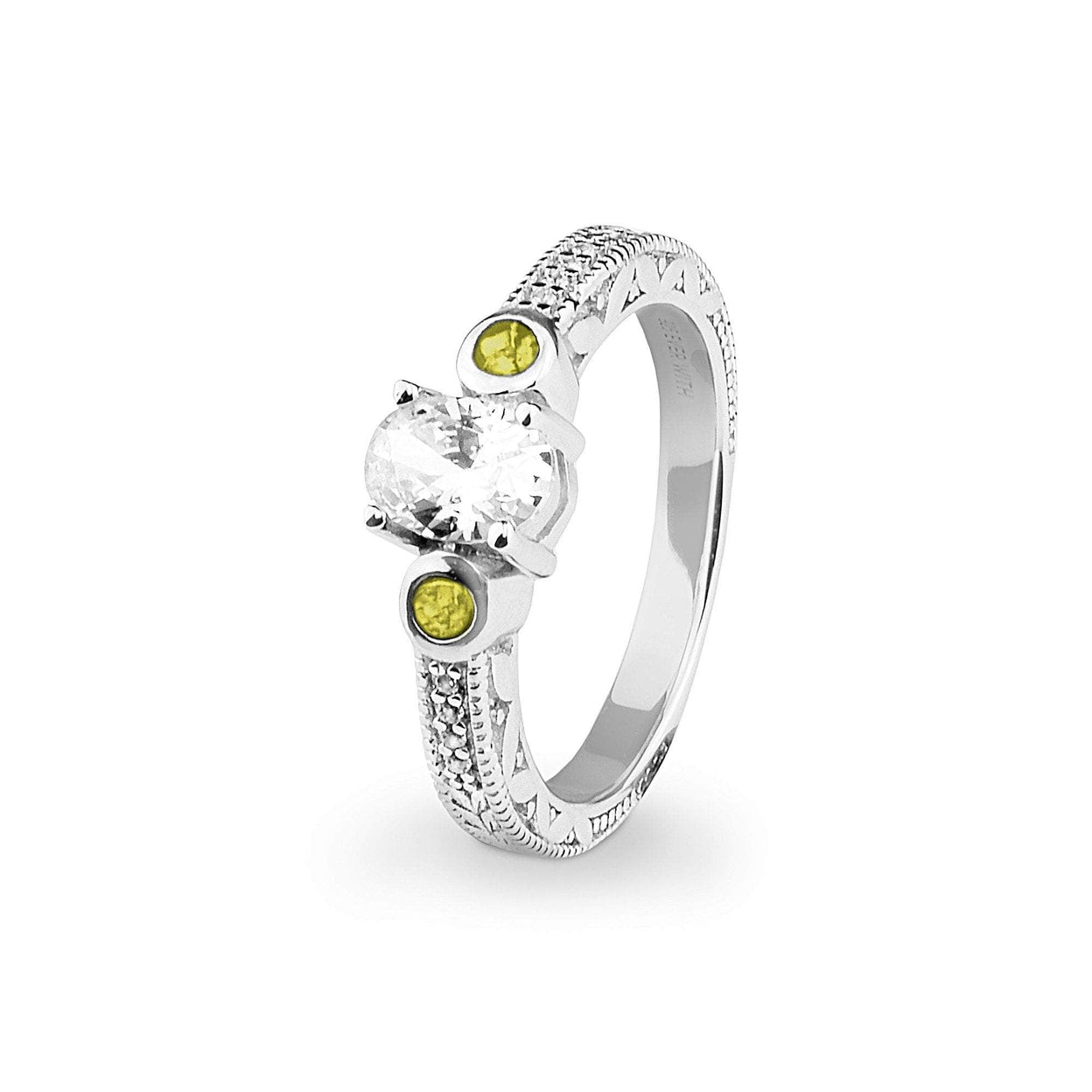 Load image into Gallery viewer, EverWith Ladies Serenity Memorial Ashes Ring with Fine Crystals