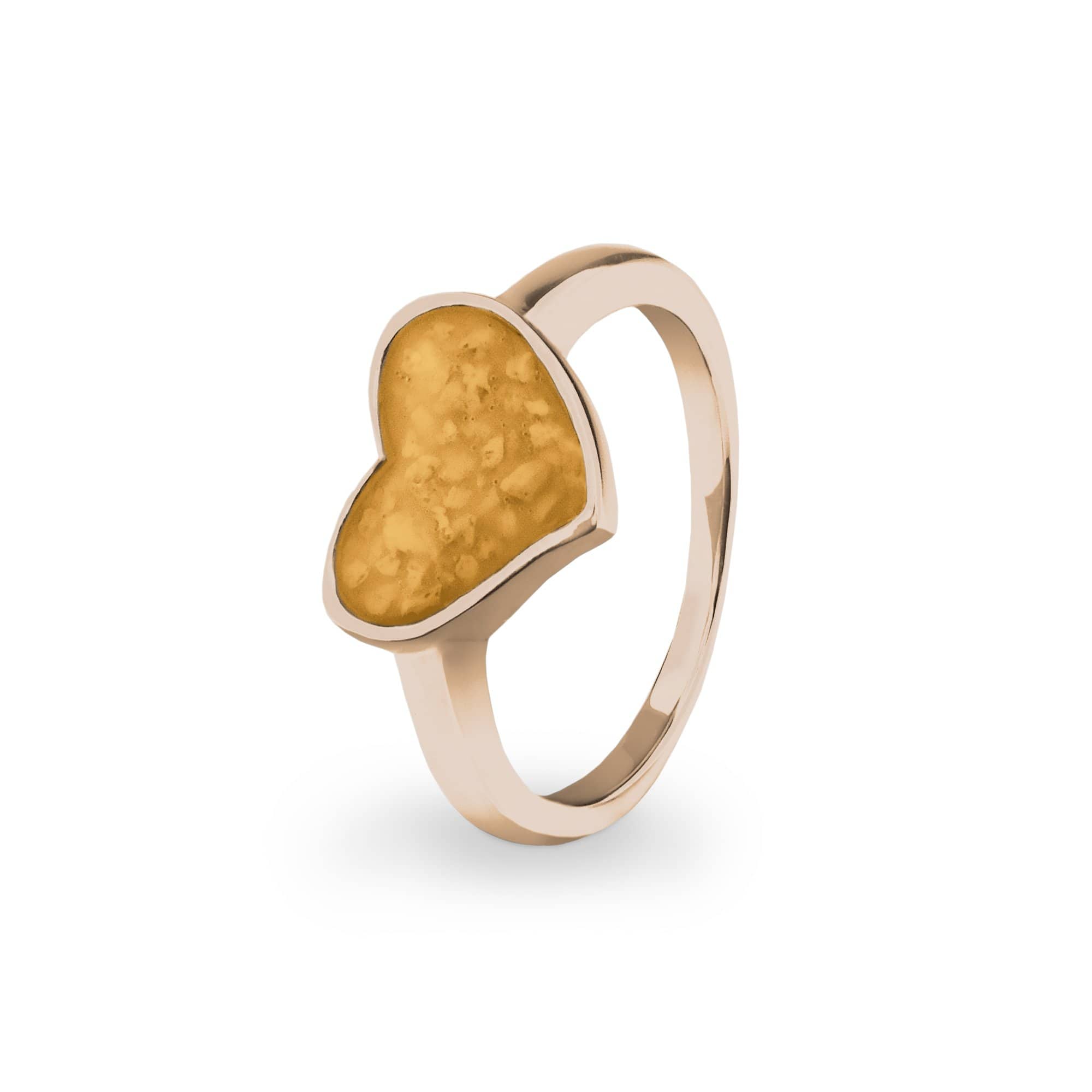 EverWith Ladies Oversized Heart Memorial Ashes Ring 9k Rose Gold Orange