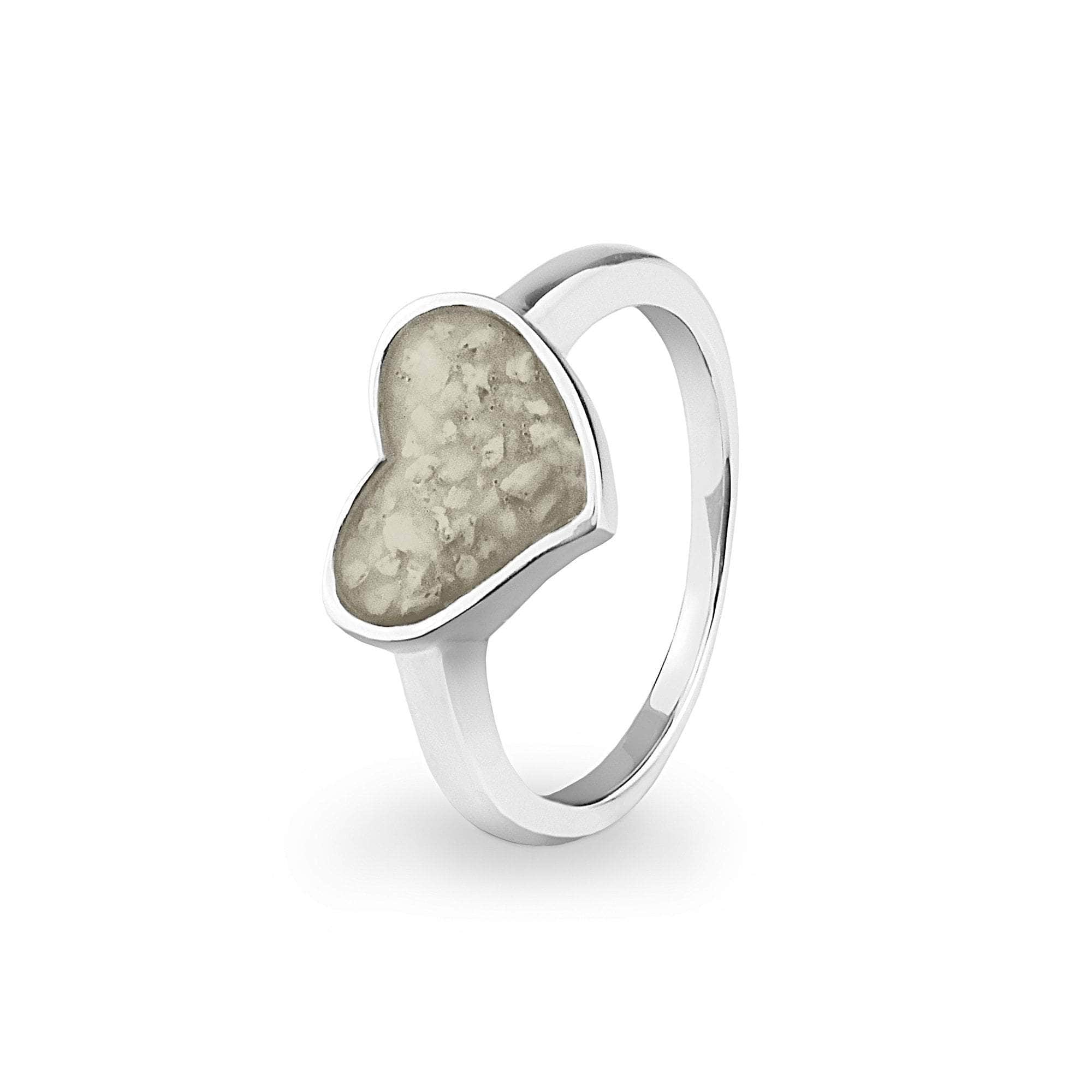 EverWith Ladies Oversized Heart Memorial Ashes Ring Transparent