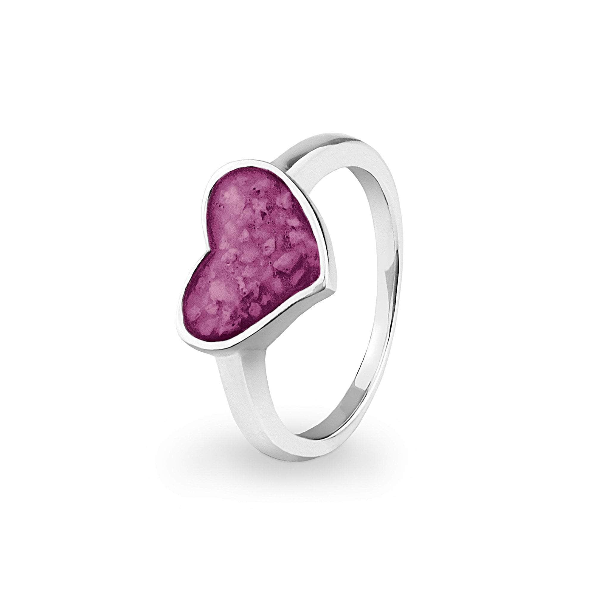 EverWith Ladies Oversized Heart Memorial Ashes Ring Violet