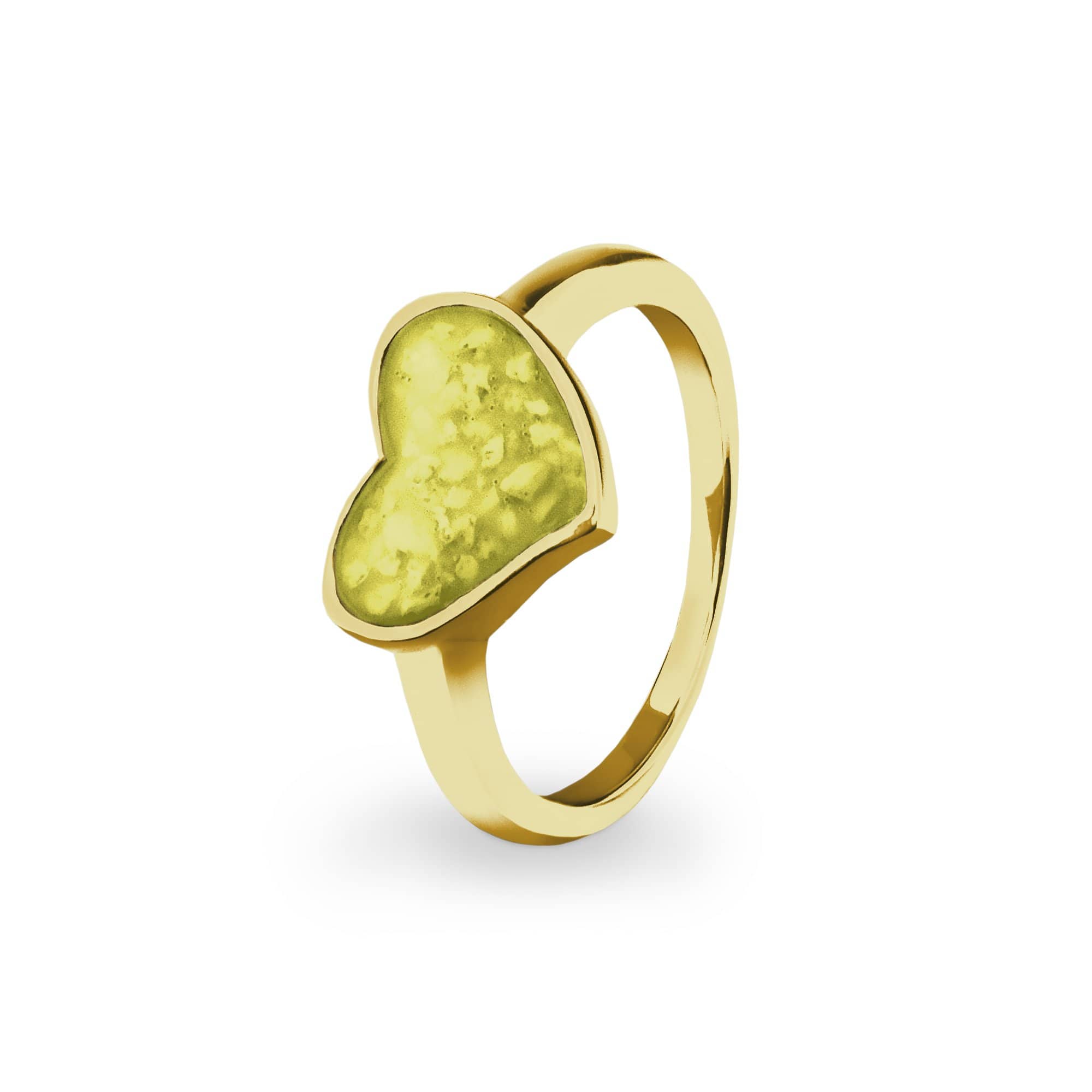EverWith Ladies Oversized Heart Memorial Ashes Ring 9k Yellow Gold Yellow