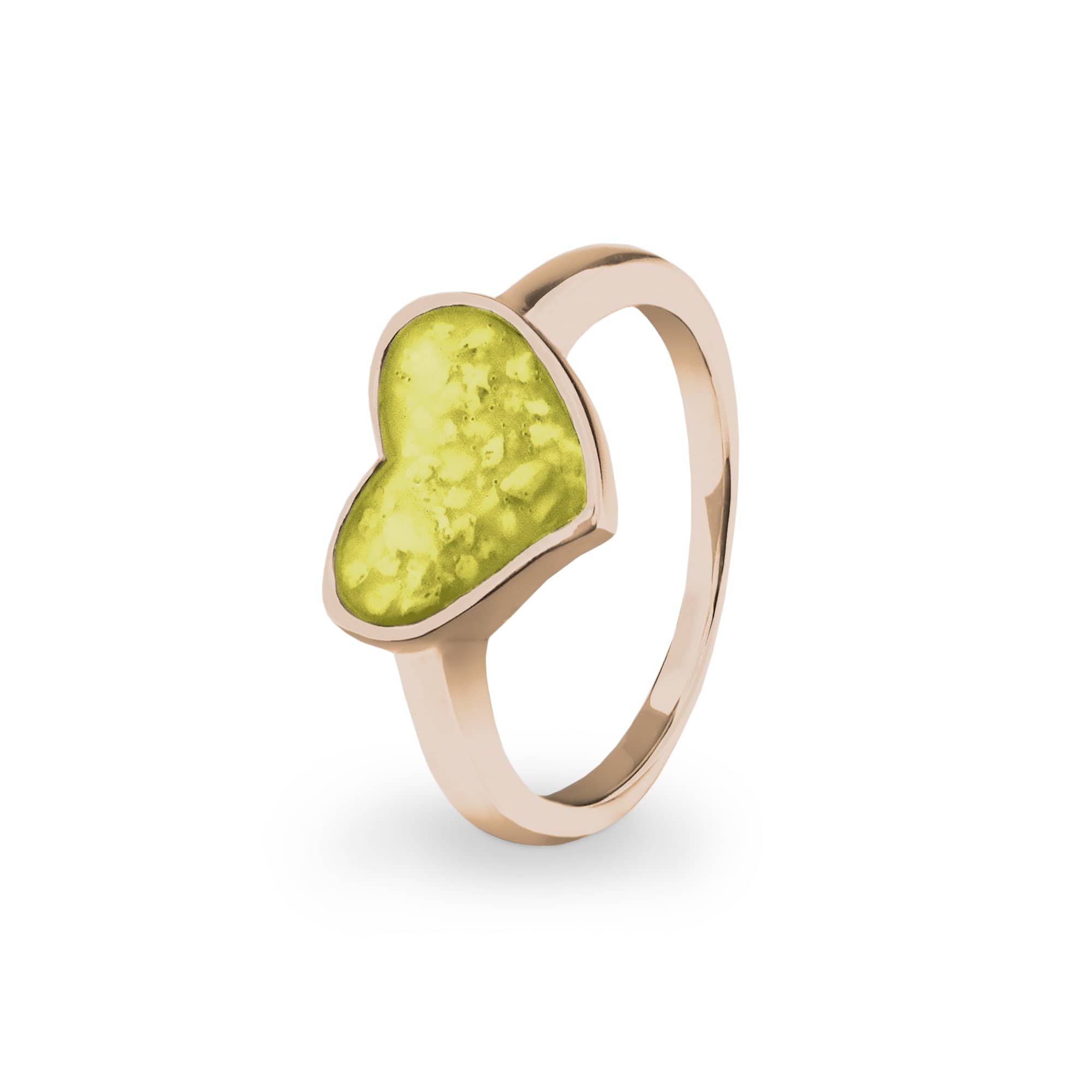 EverWith Ladies Oversized Heart Memorial Ashes Ring 9k Rose Gold Yellow
