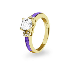 EverWith Ladies Honour Memorial Ashes Ring with Fine Crystals