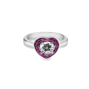 EverWith Ladies Beloved Memorial Ashes Ring with Fine Crystal