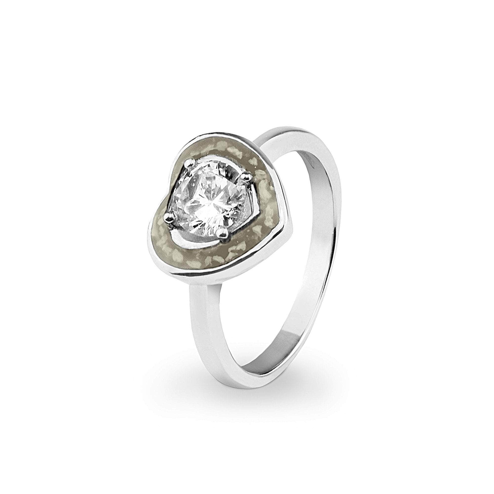 EverWith Ladies Beloved Memorial Ashes Ring with Fine Crystal Transparent