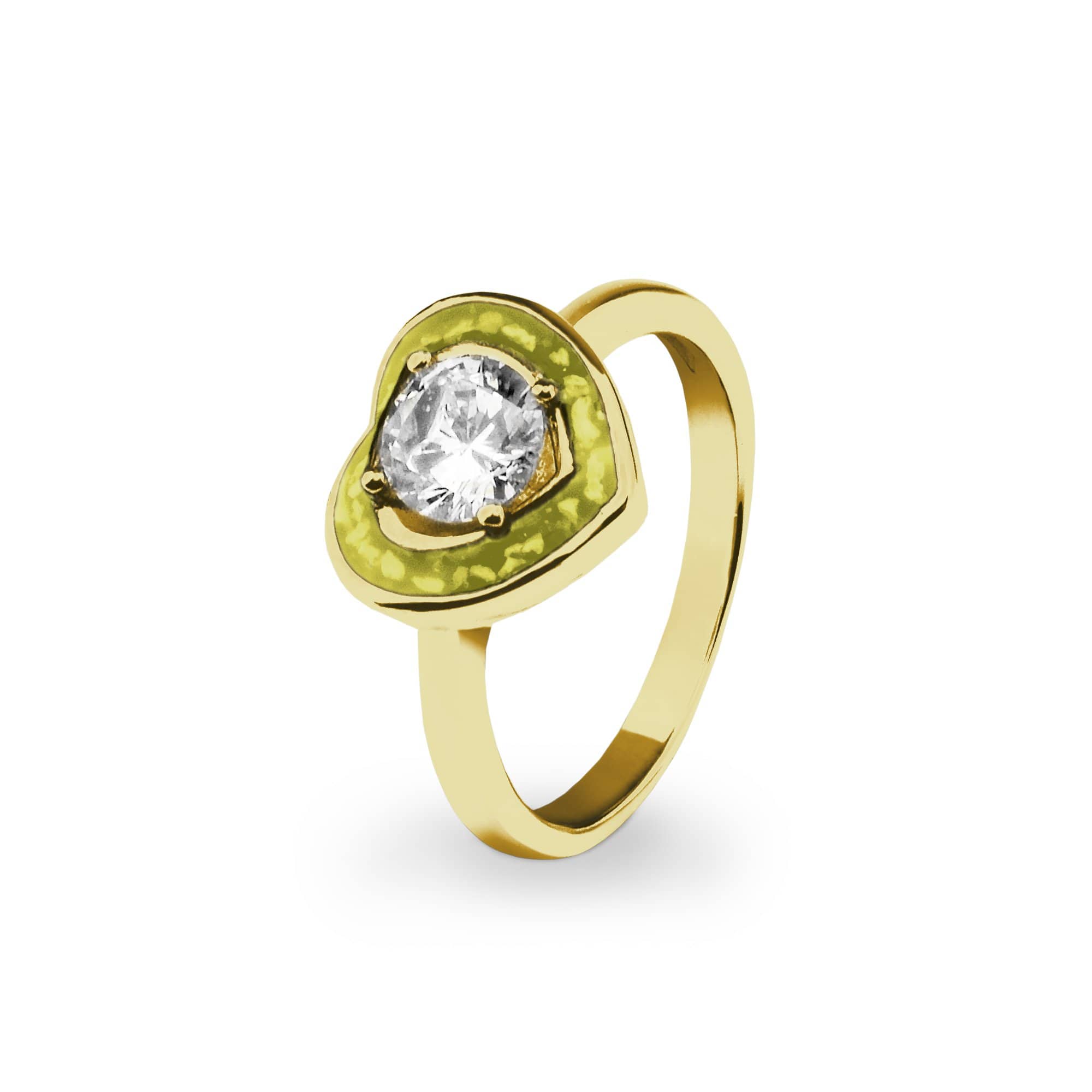 EverWith Ladies Beloved Memorial Ashes Ring with Fine Crystal 9k Yellow Gold Yellow