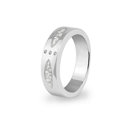 EverWith Unisex Three Together Memorial Ashes Ring with Fine Crystals