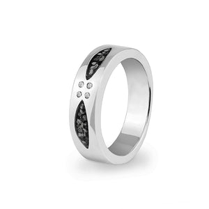 EverWith Unisex Four Together Memorial Ashes Ring with Fine Crystals