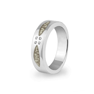 EverWith Unisex Four Together Memorial Ashes Ring with Fine Crystals