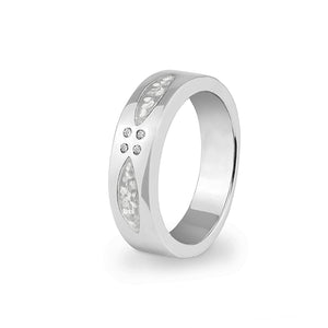 EverWith Unisex Four Together Memorial Ashes Ring with Fine Crystals