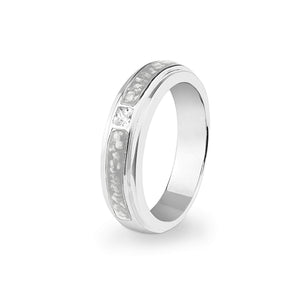 EverWith Unisex Remembrance Memorial Ashes Ring with Fine Crystal