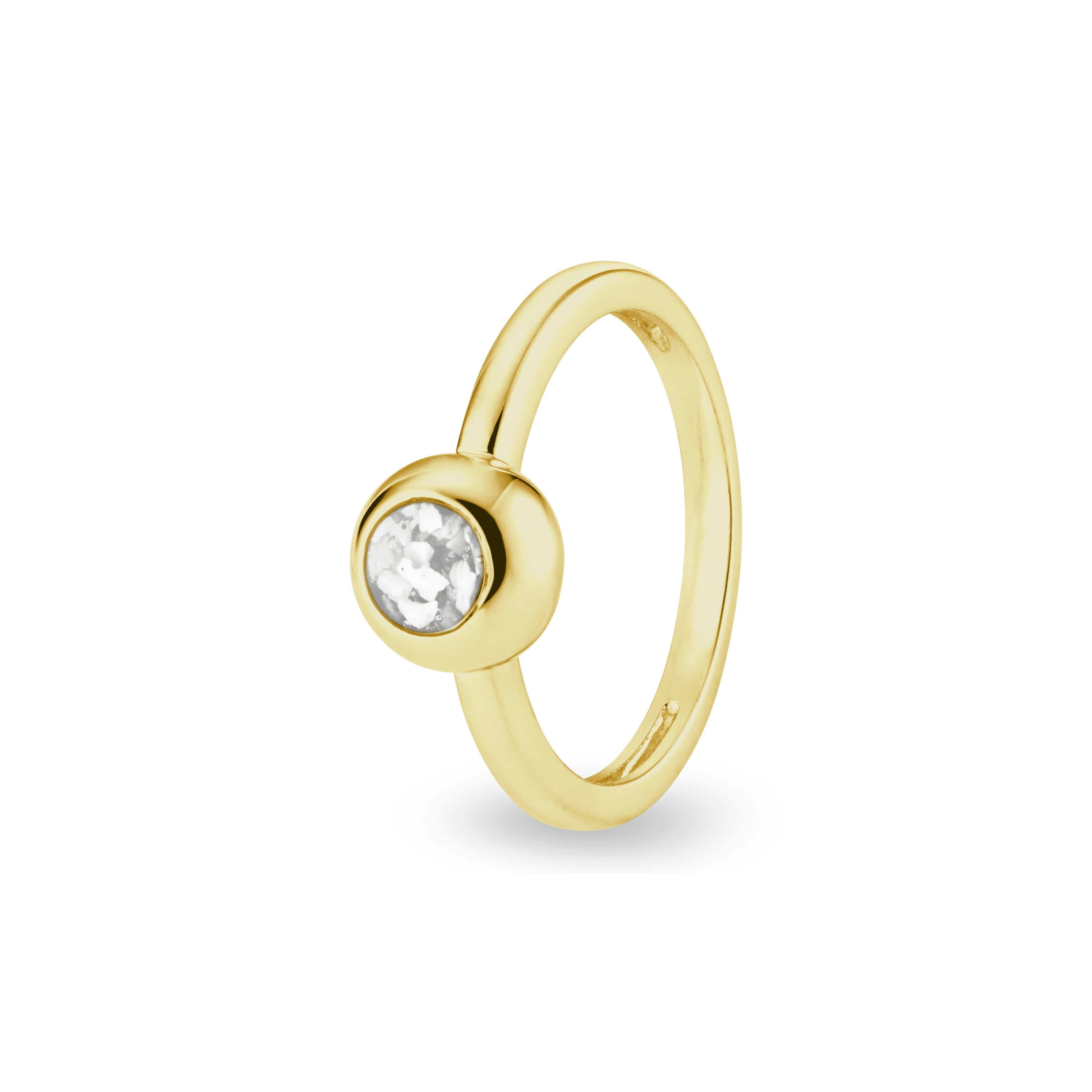 EverWith Ladies Rondure Memorial Ashes Ring 9k Yellow Gold White