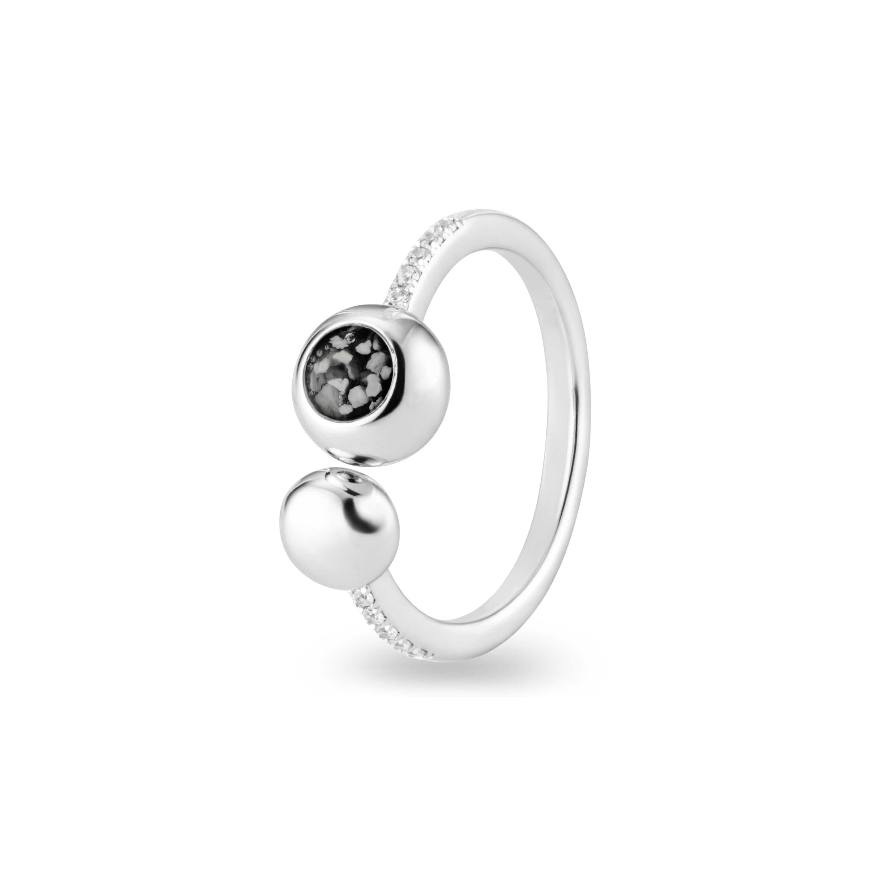 EverWith Ladies Rondure Array and Sphere Memorial Ashes Ring Black