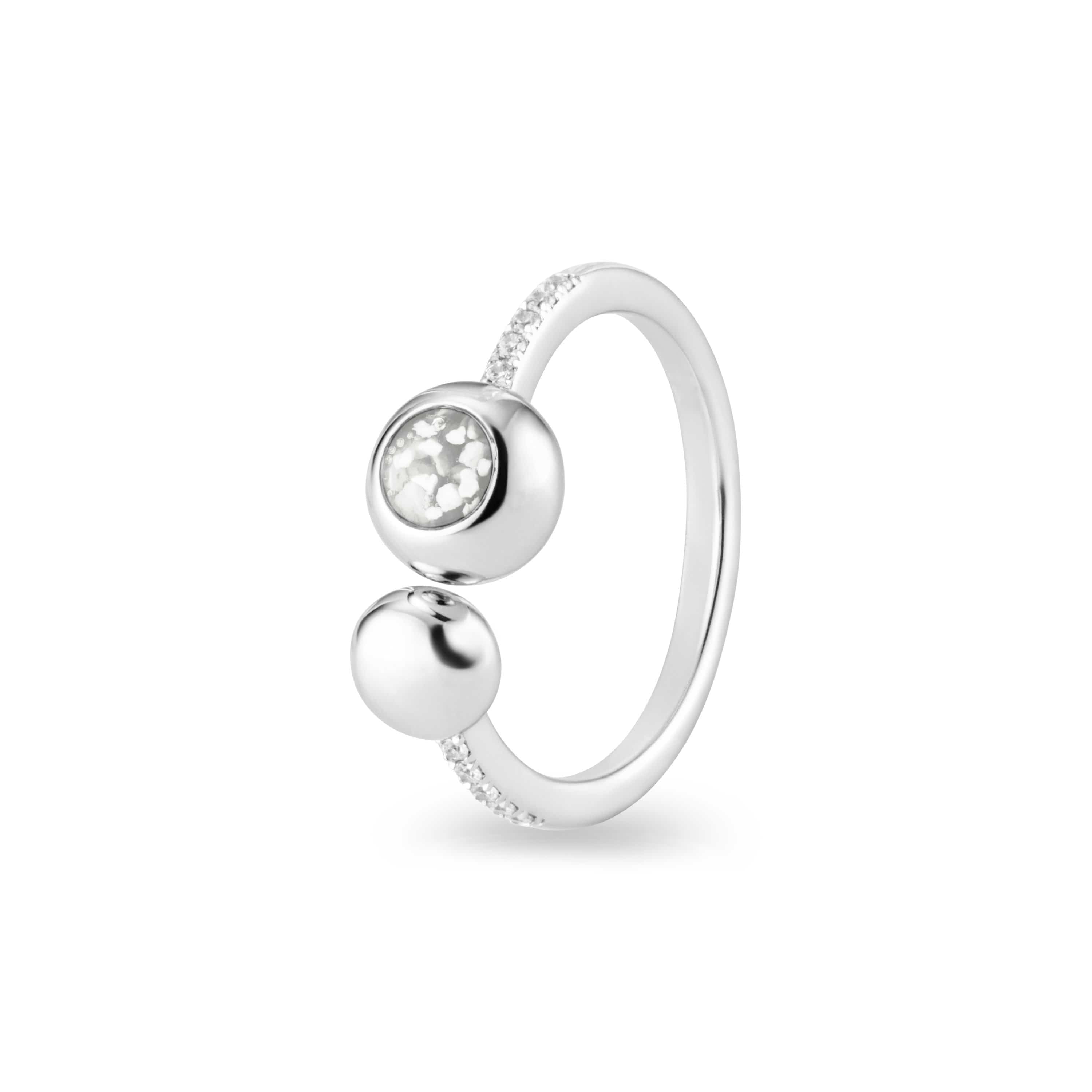 EverWith Ladies Rondure Array and Sphere Memorial Ashes Ring White