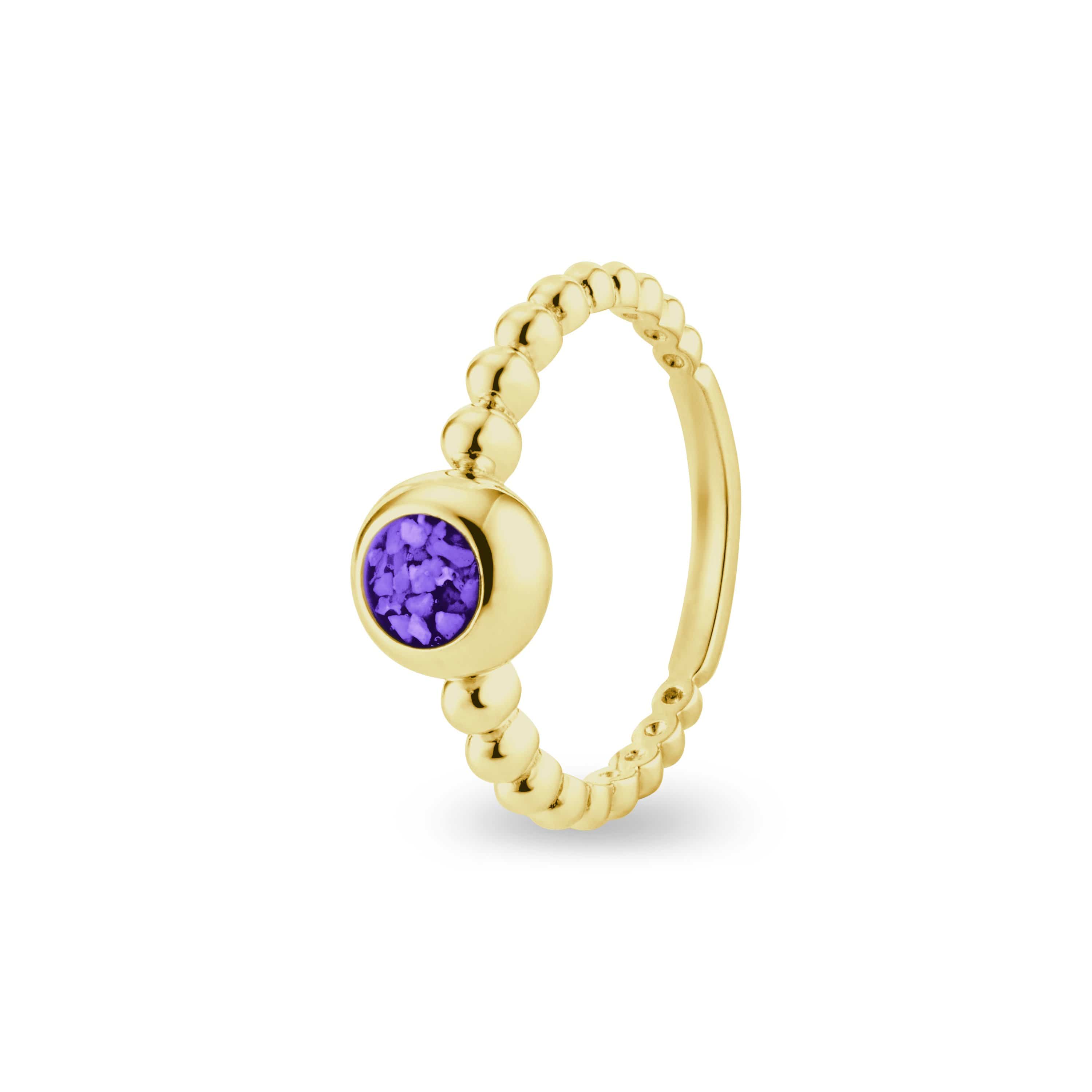 EverWith Ladies Rondure Array Bubble Band Memorial Ashes Ring 9k Yellow Gold Purple