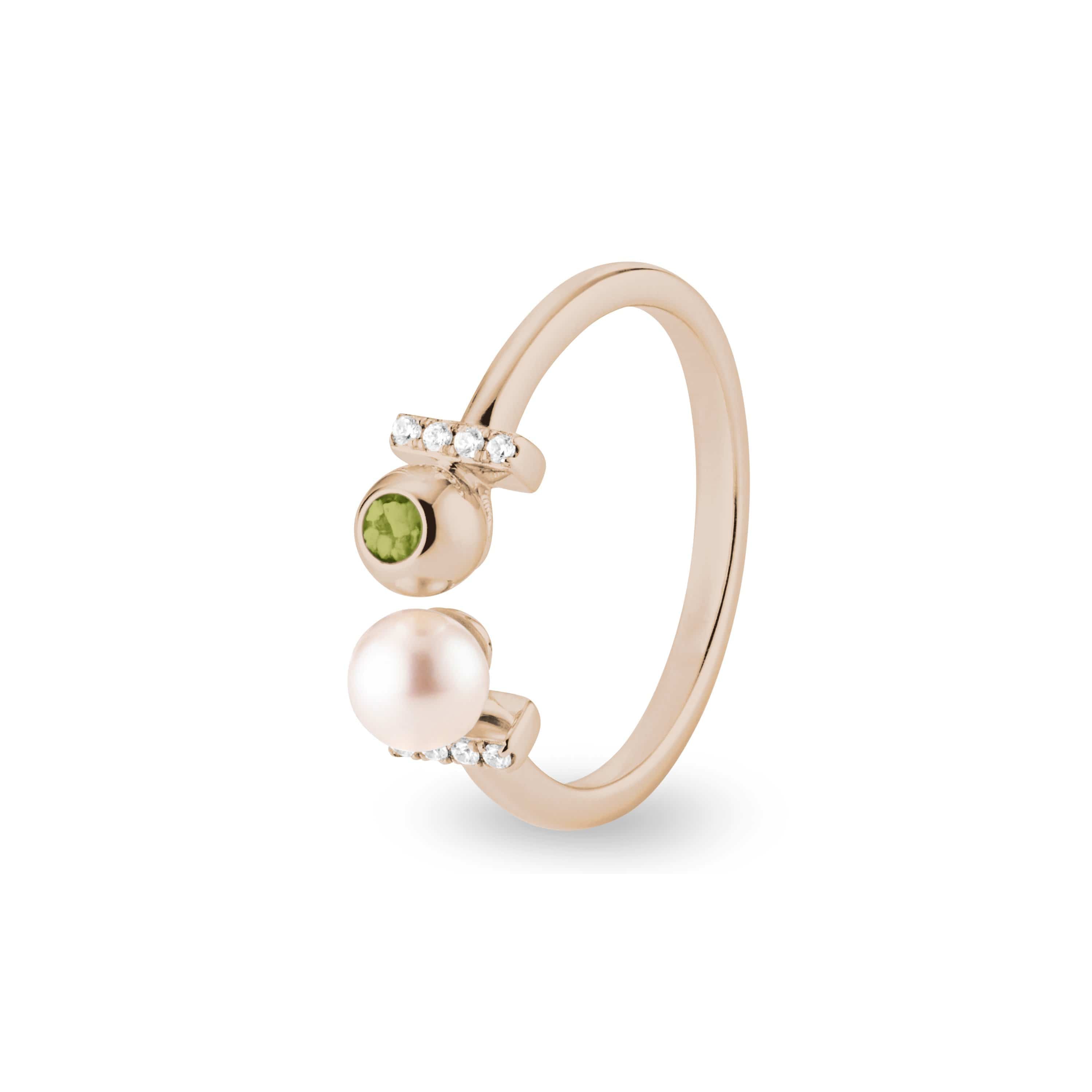 EverWith Ladies Rondure Opulence Memorial Ashes Ring 9k Rose Gold Green