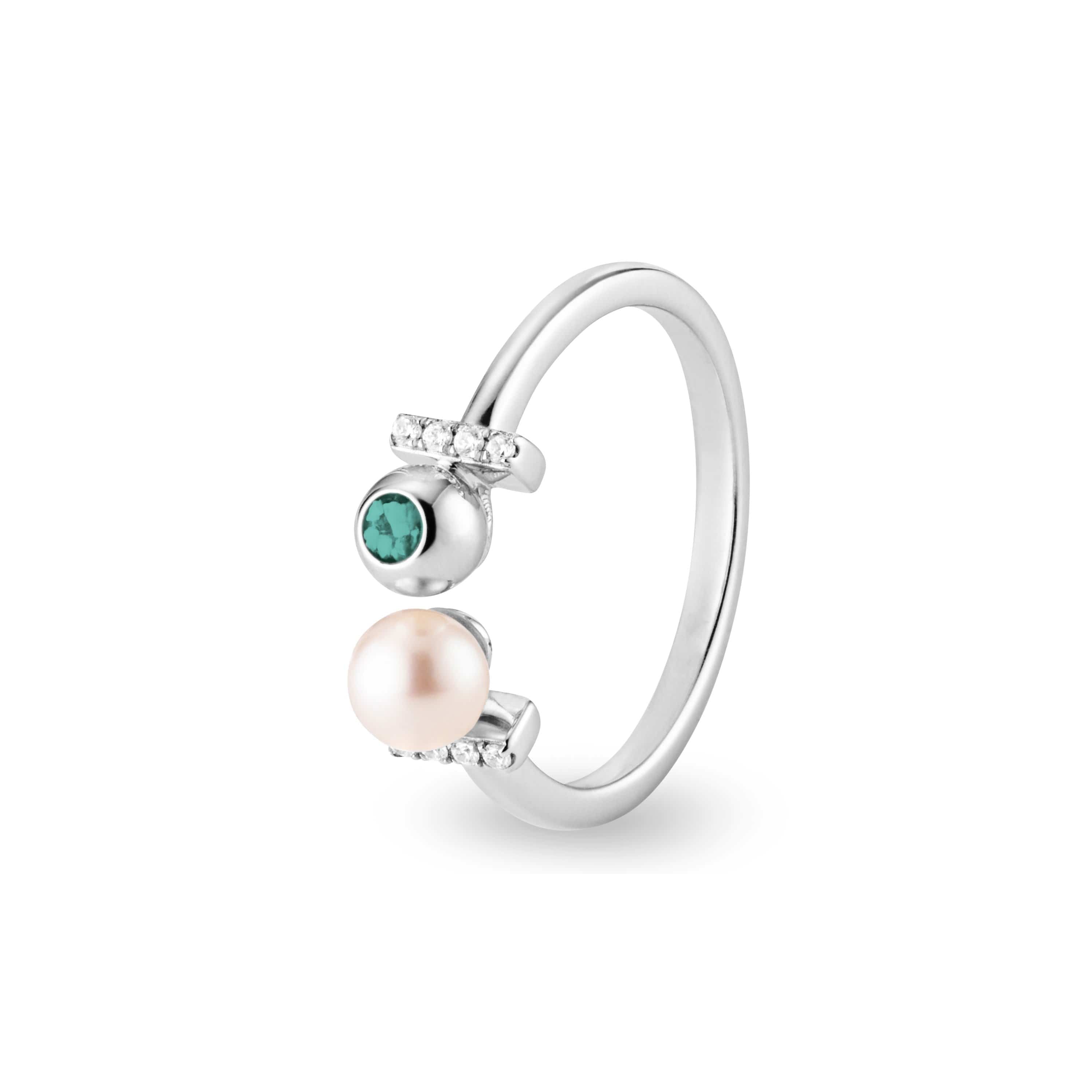 EverWith Ladies Rondure Opulence Memorial Ashes Ring Aqua