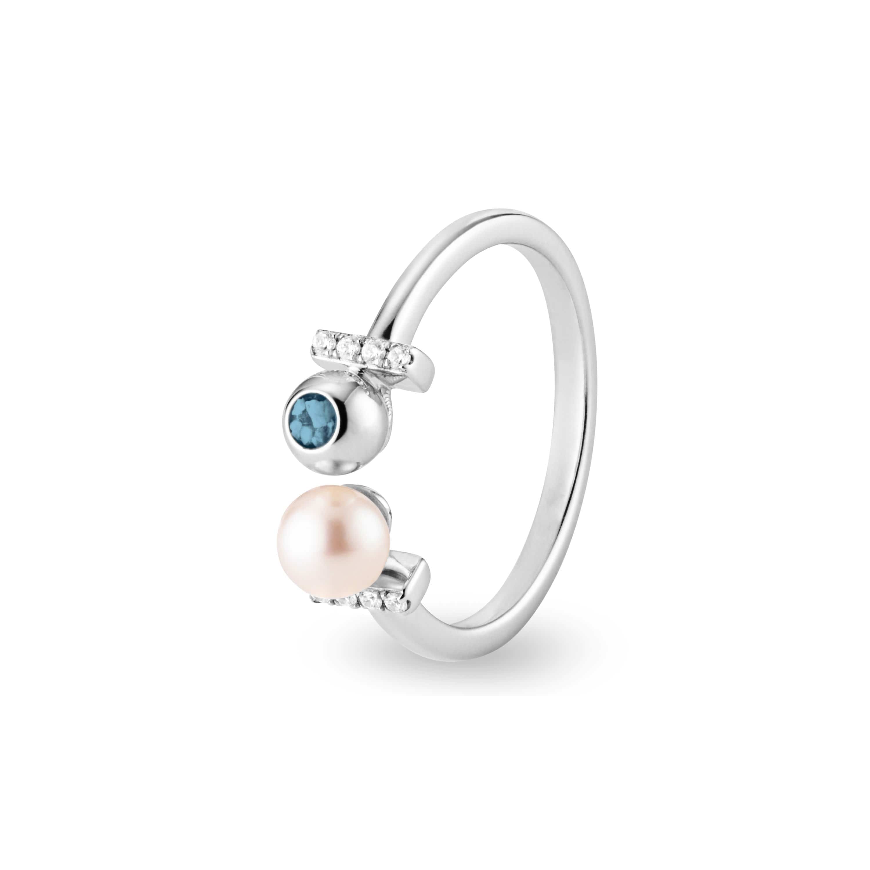 EverWith Ladies Rondure Opulence Memorial Ashes Ring Blue