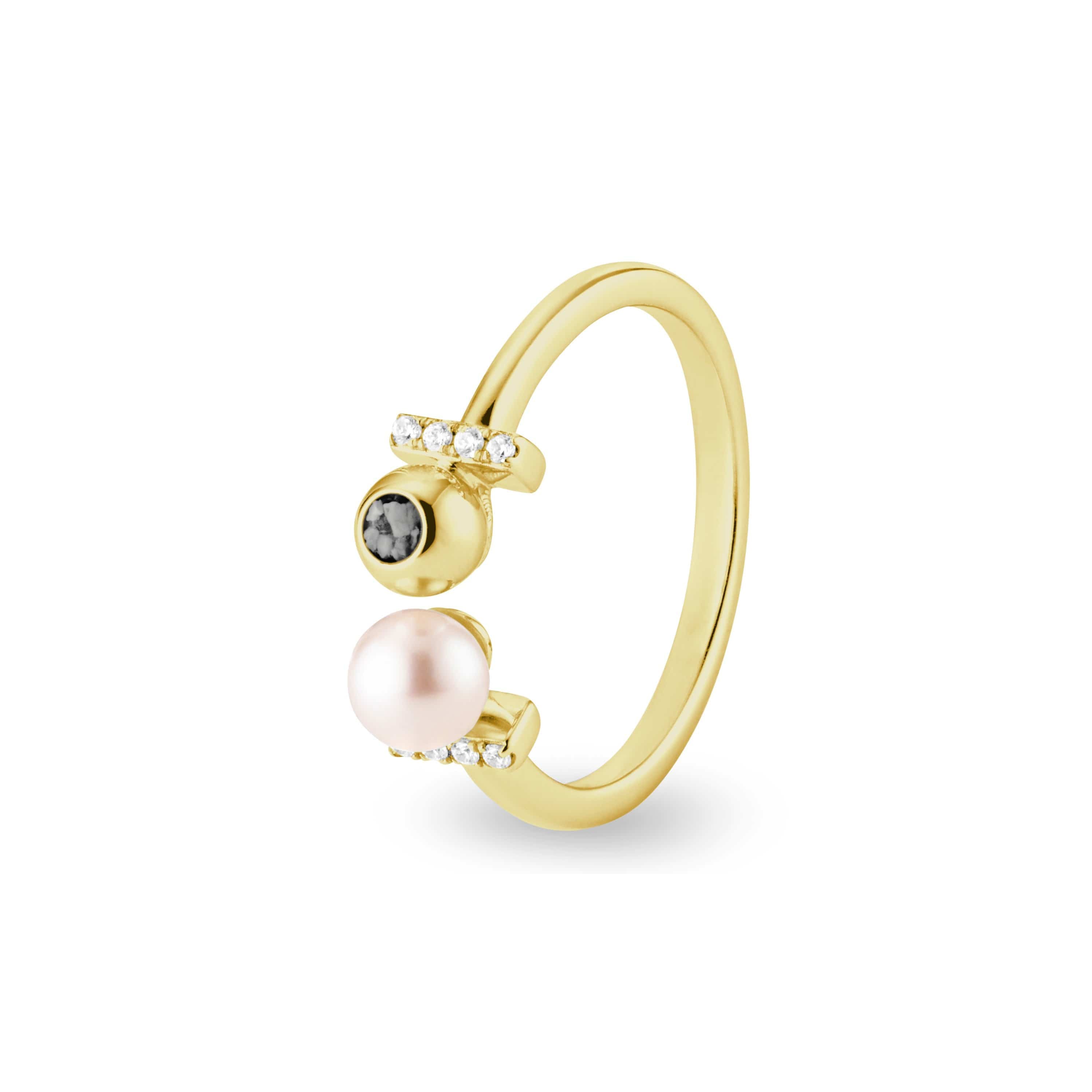 EverWith Ladies Rondure Opulence Memorial Ashes Ring 9k Yellow Gold Black