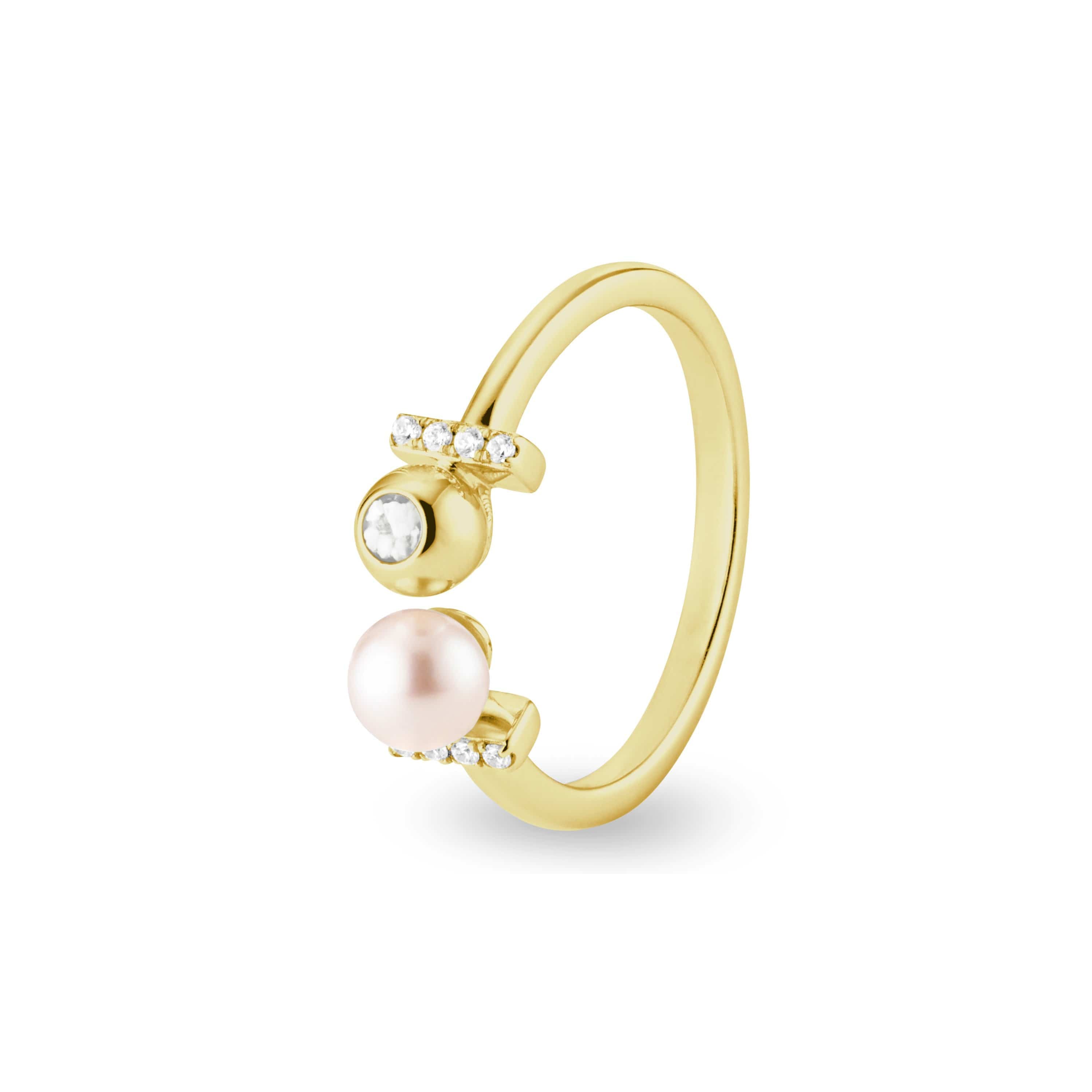 EverWith Ladies Rondure Opulence Memorial Ashes Ring 9k Yellow Gold White