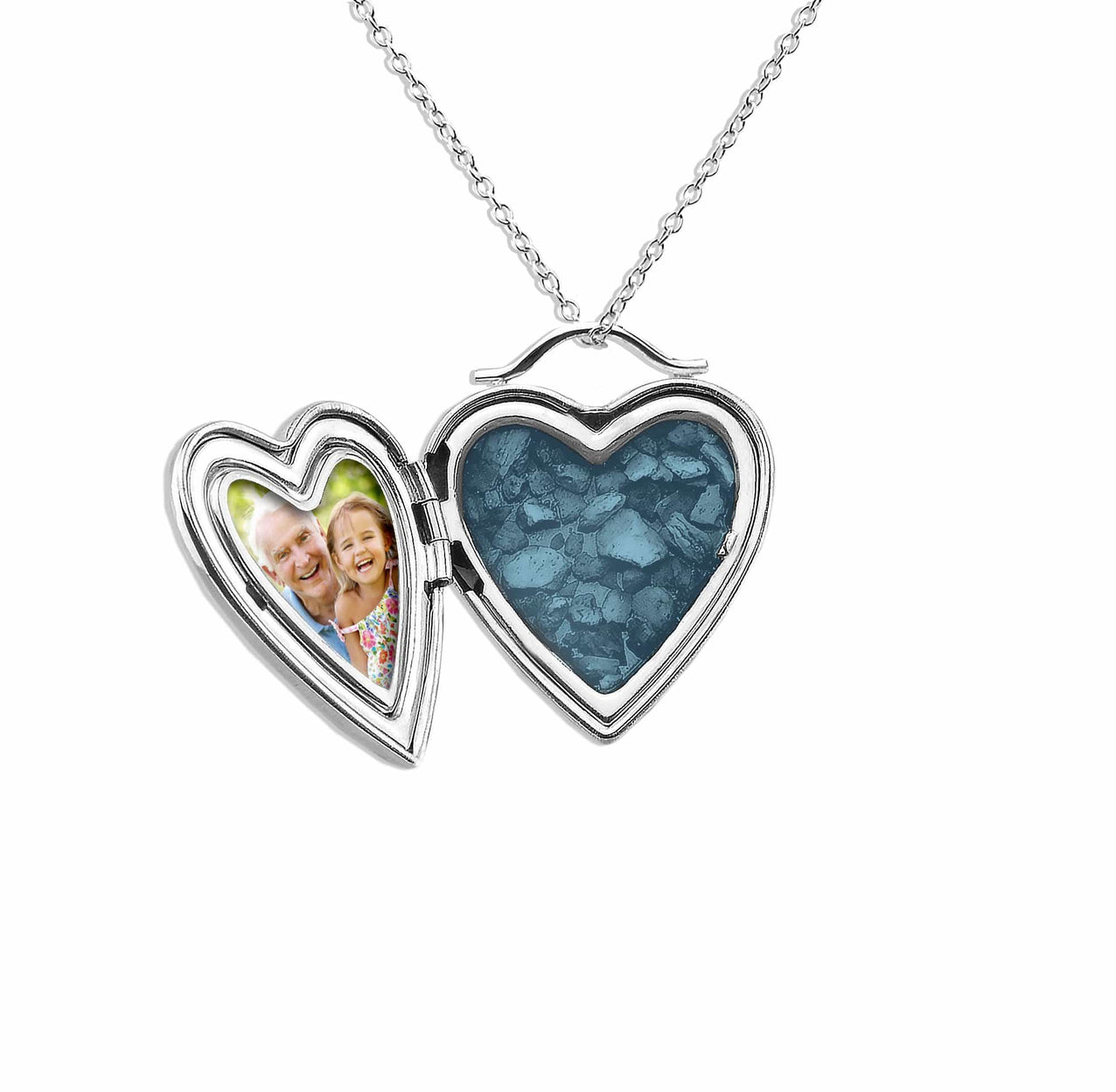 Load image into Gallery viewer, EverWith Shining Star Heart Shaped Sterling Silver Memorial Ashes Locket