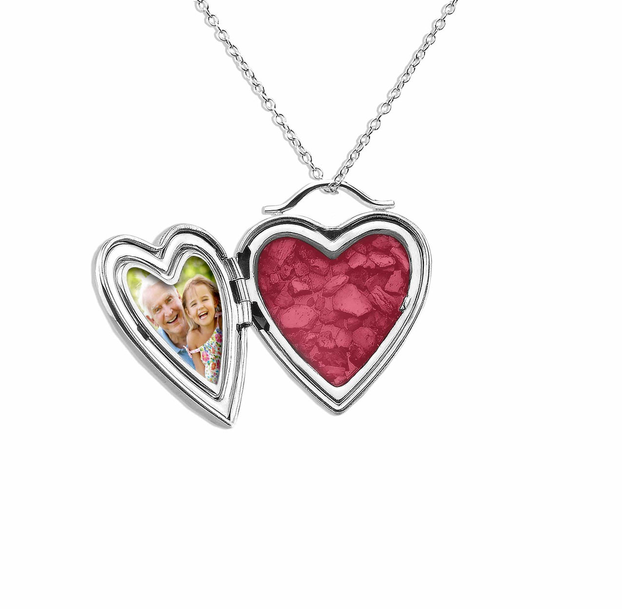 Load image into Gallery viewer, EverWith Shining Star Heart Shaped Sterling Silver Memorial Ashes Locket