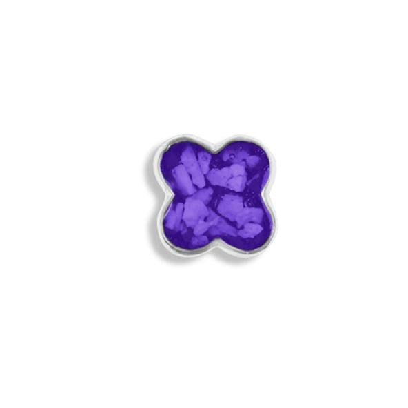 EverWith Large Clover Memorial Ashes Element for Glass Locket Purple