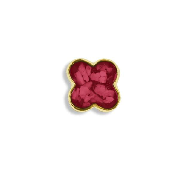 EverWith Large Clover Memorial Ashes Element for Glass Locket 9k Yellow Gold Red