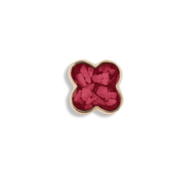 EverWith Large Clover Memorial Ashes Element for Glass Locket 9k Rose Gold Red