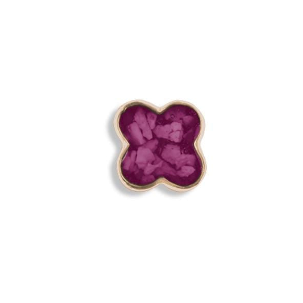 EverWith Large Clover Memorial Ashes Element for Glass Locket 9k Rose Gold Violet