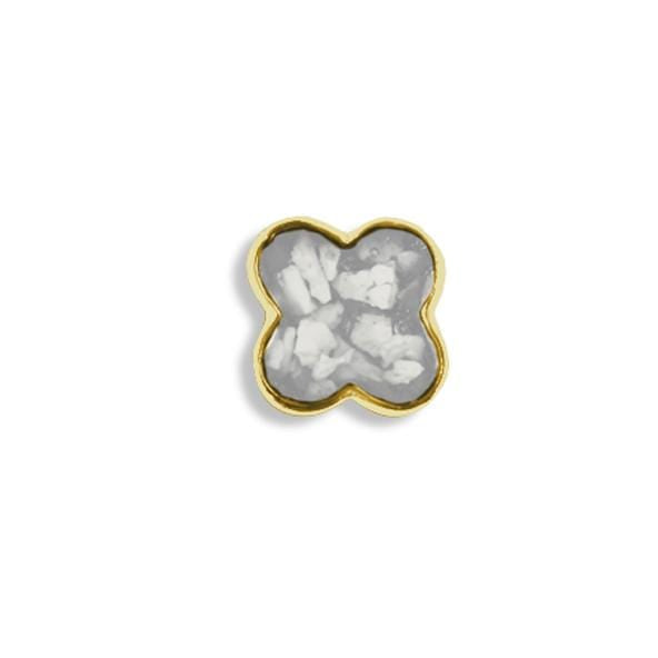 EverWith Large Clover Memorial Ashes Element for Glass Locket 9k Yellow Gold White