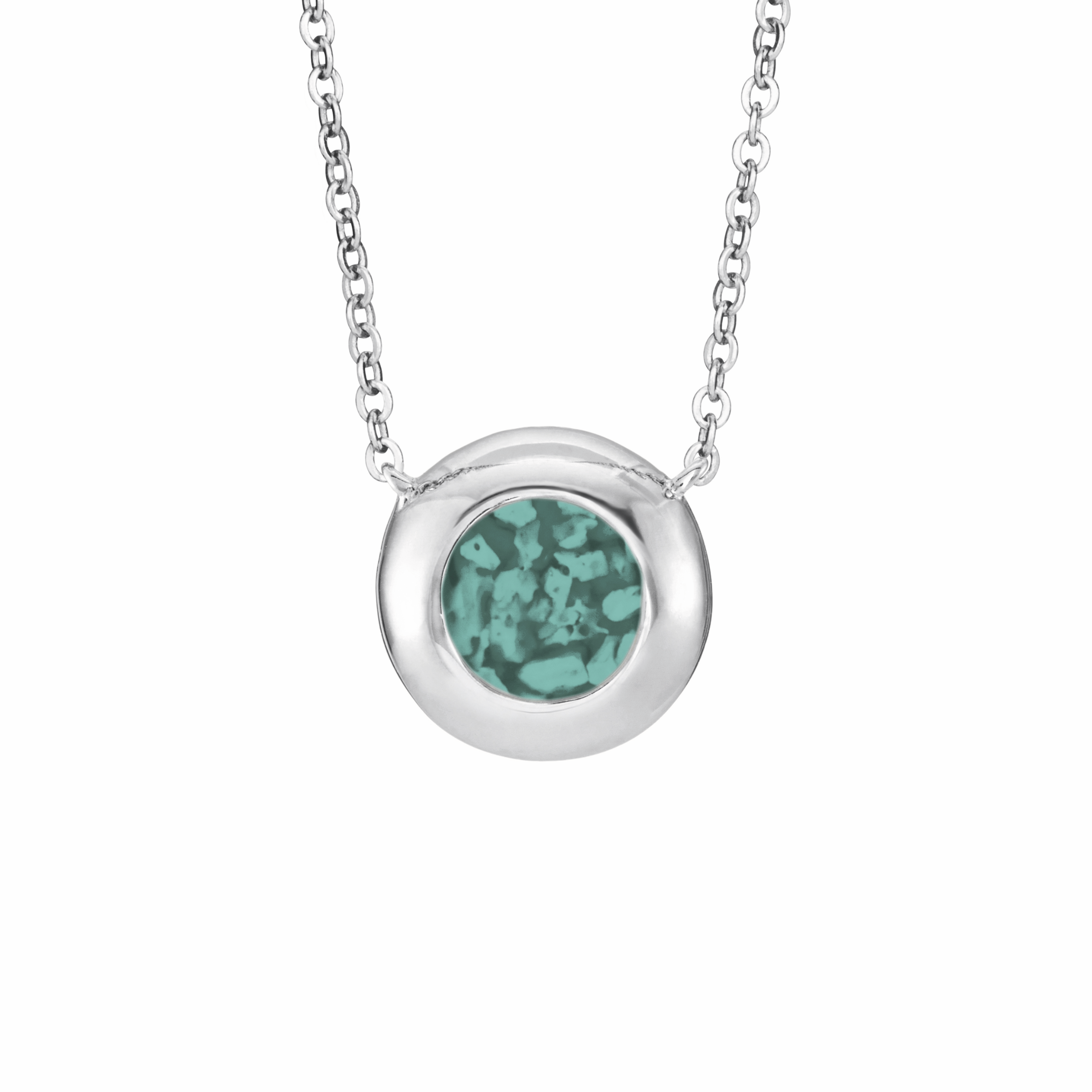 EverWith Ladies Rondure Memorial Ashes Necklace Aqua