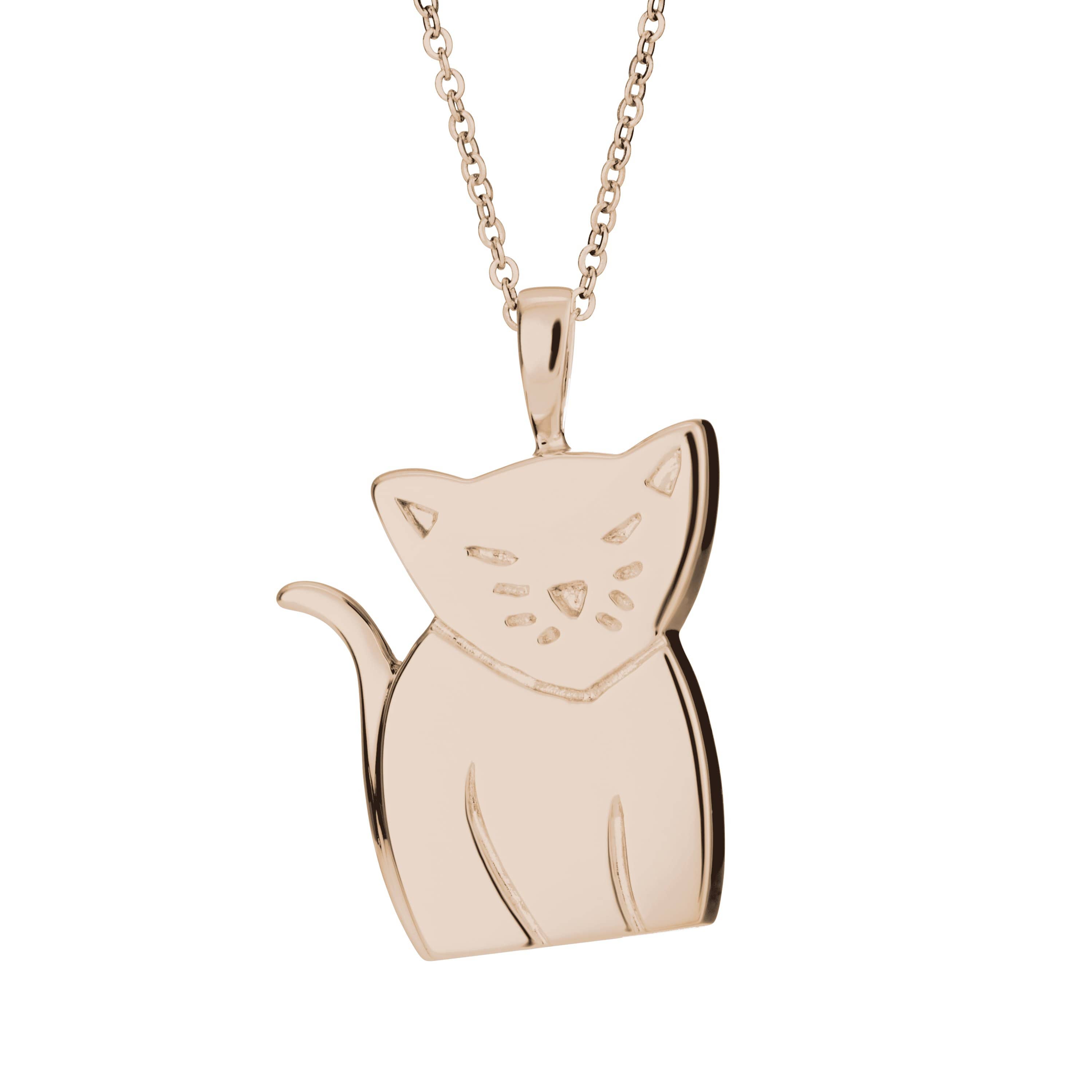 EverWith Self-fill Cat Memorial Ashes Pendant 9k Rose Gold