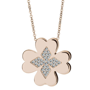 EverWith Self-fill Clover Memorial Ashes Pendant with Crystals
