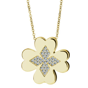 EverWith Self-fill Clover Memorial Ashes Pendant with Crystals