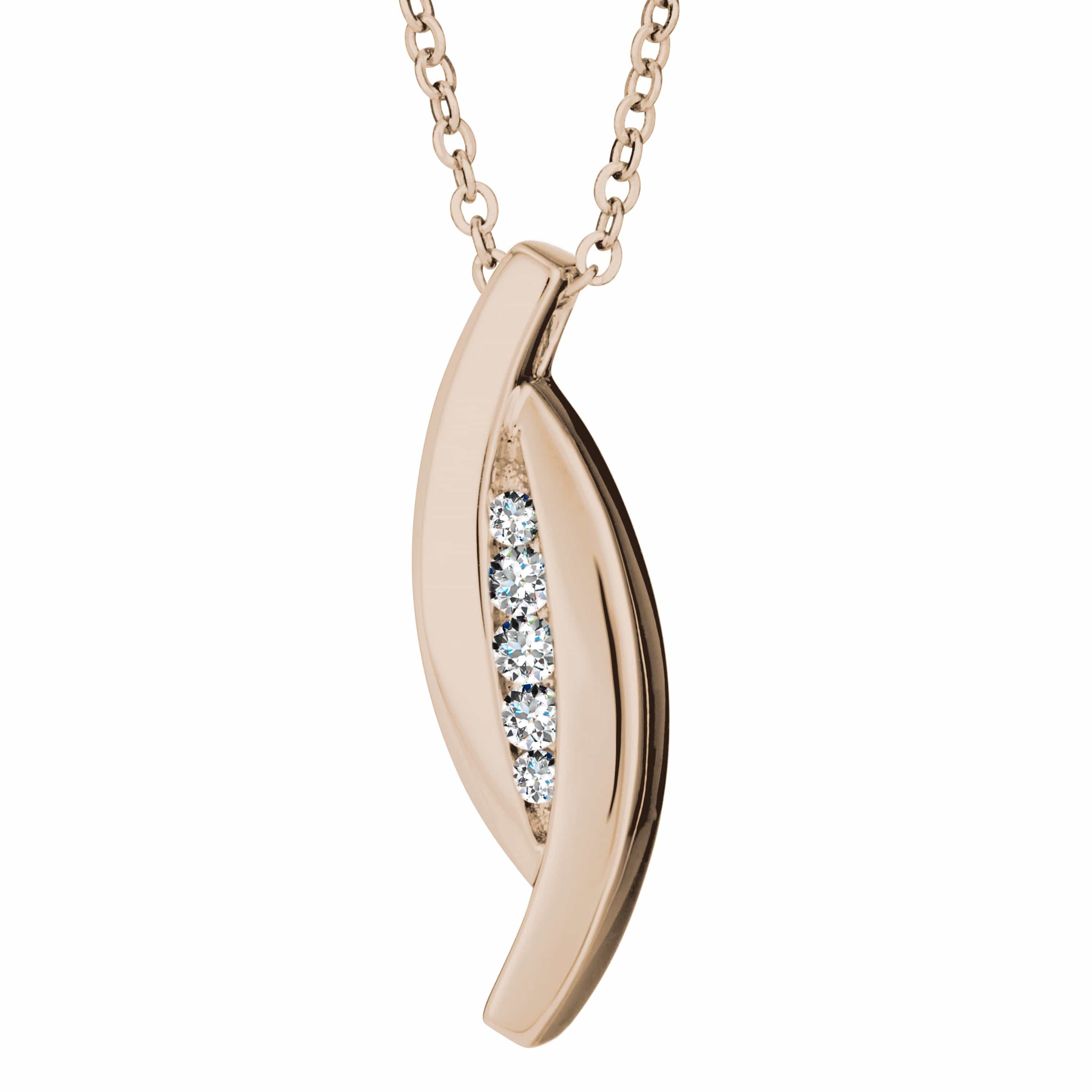 EverWith Self-fill Encompass Memorial Ashes Pendant with Crystals 9k Rose Gold