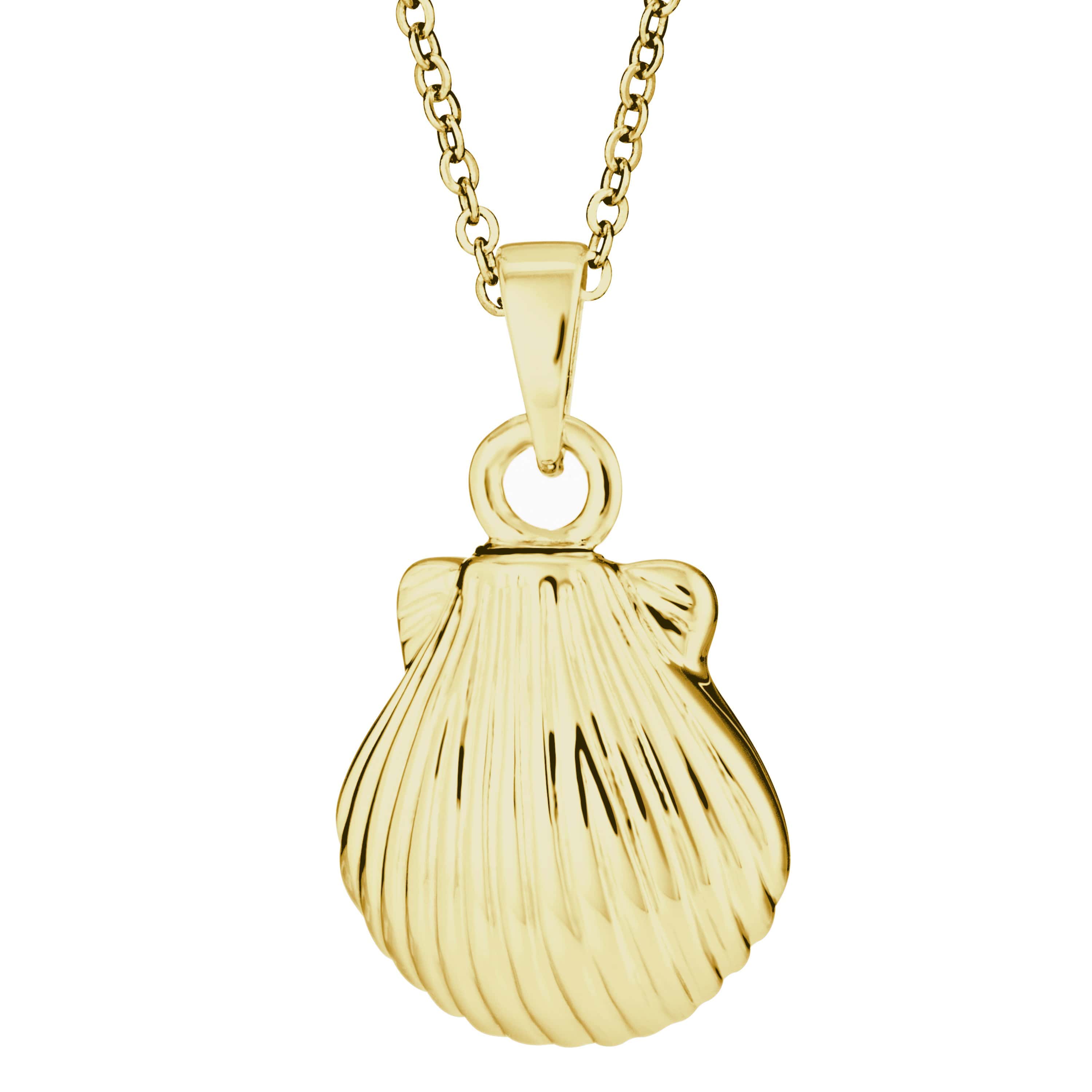 EverWith Self-fill Seashell Memorial Ashes Pendant 9k Yellow Gold