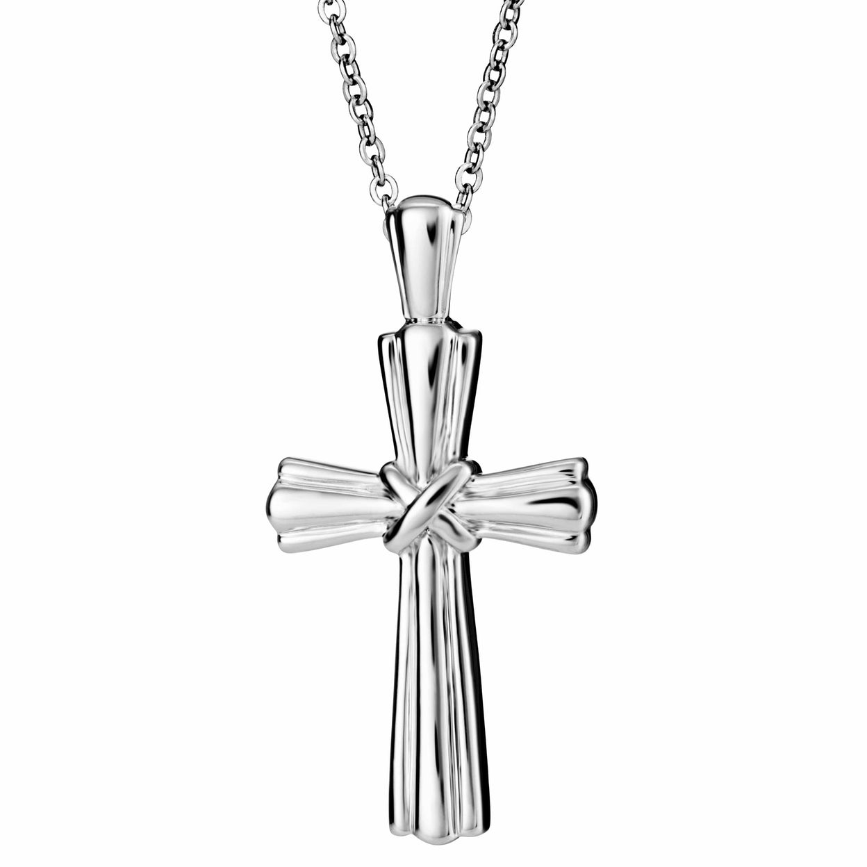 Load image into Gallery viewer, EverWith Self-fill Ridged Cross Memorial Ashes Pendant