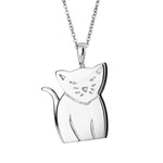 EverWith Self-fill Cat Memorial Ashes Pendant 9k White Gold Fill