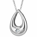 EverWith Self-fill Droplet Memorial Ashes Pendant with Crystals 9k White Gold Fill