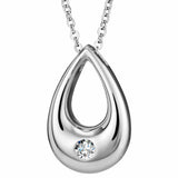 EverWith Self-fill Droplet Memorial Ashes Pendant with Crystals 9k White Gold Fill