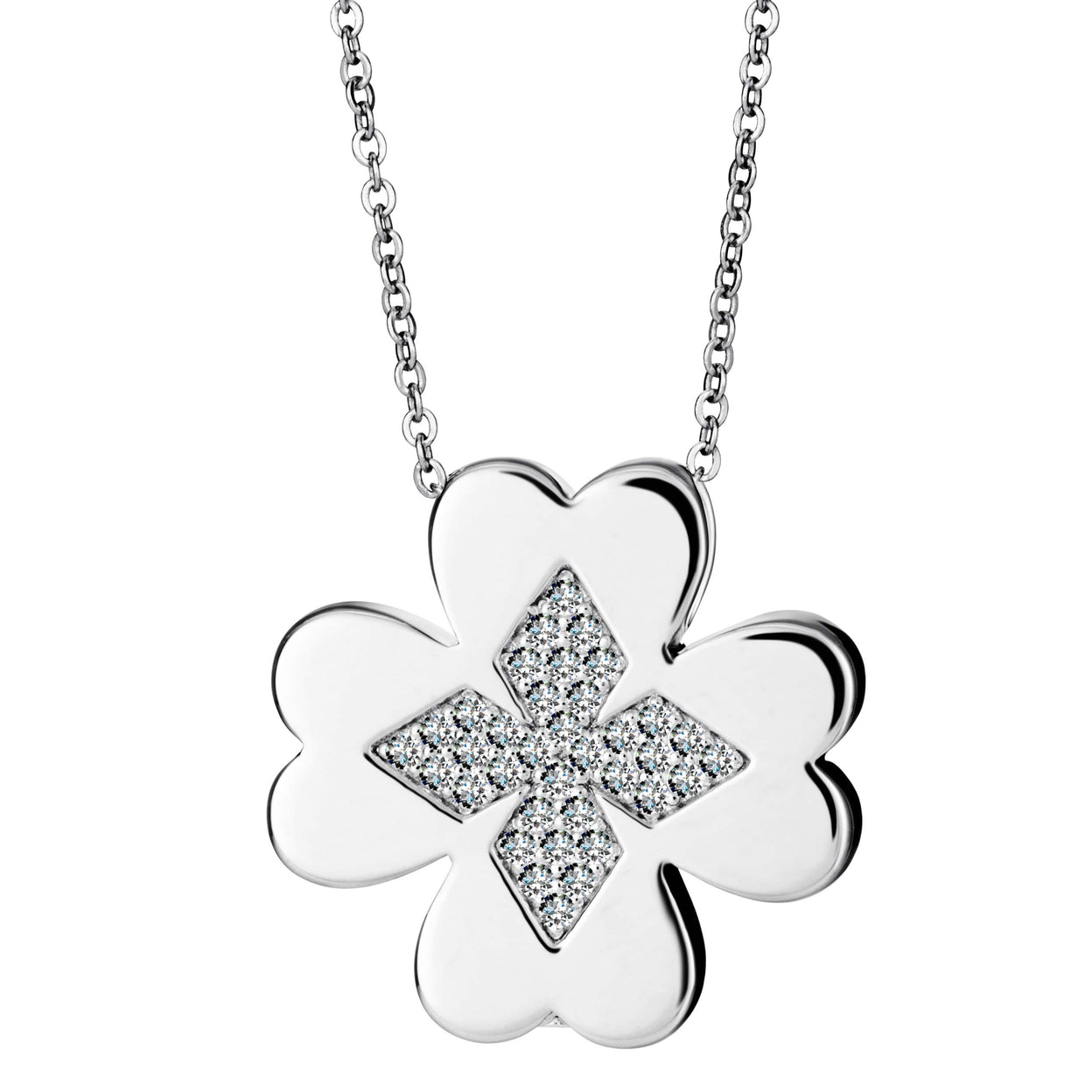 Load image into Gallery viewer, EverWith Self-fill Clover Memorial Ashes Pendant with Crystals