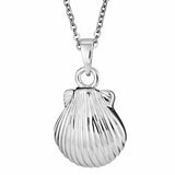 EverWith Self-fill Seashell Memorial Ashes Pendant 9k White Gold Fill