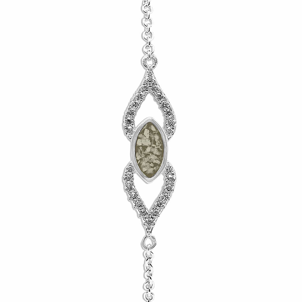 EverWith Ladies Respect Memorial Ashes Bracelet with Fine Crystals