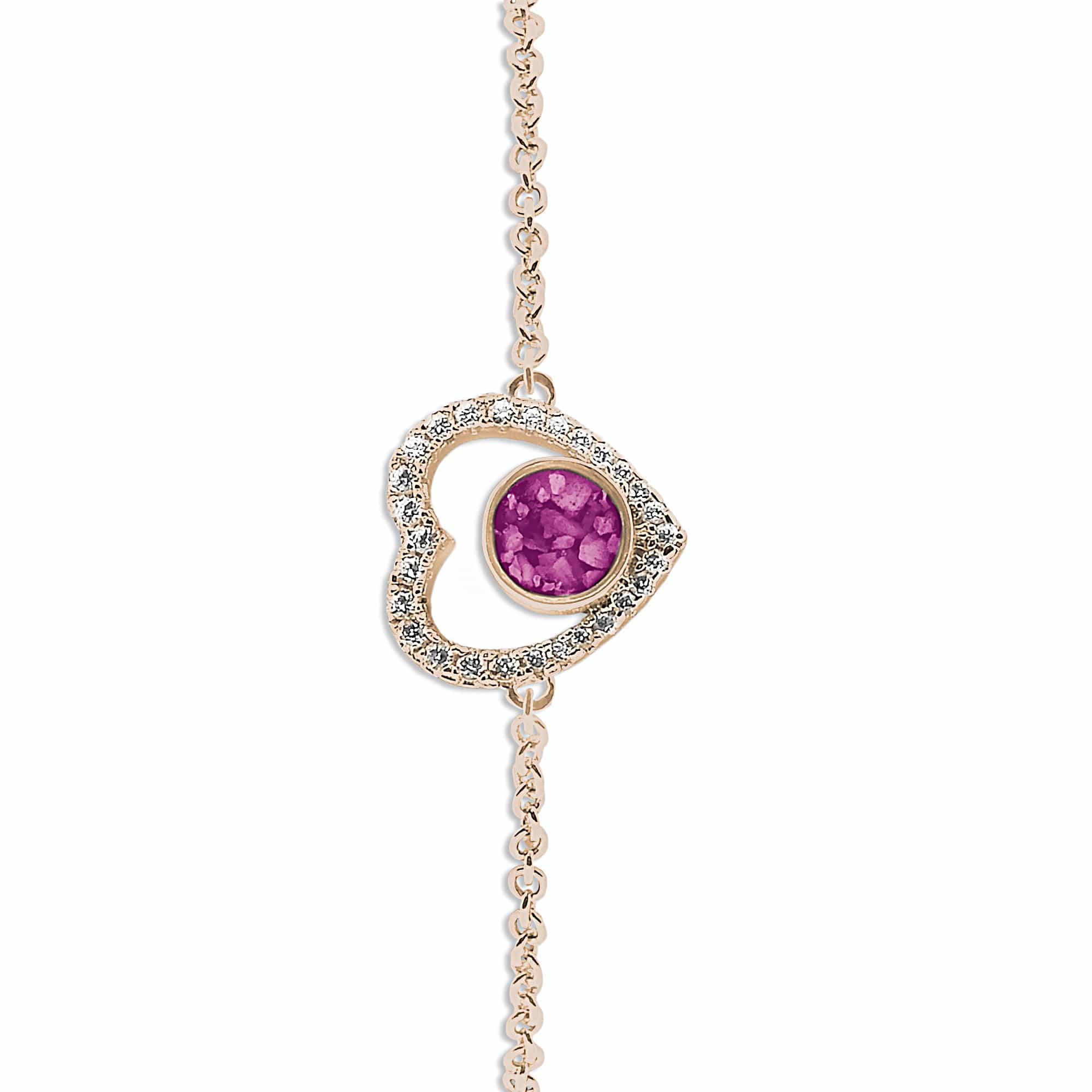EverWith Ladies Forever Memorial Ashes Bracelet with Fine Crystals 9k Rose Gold Pink