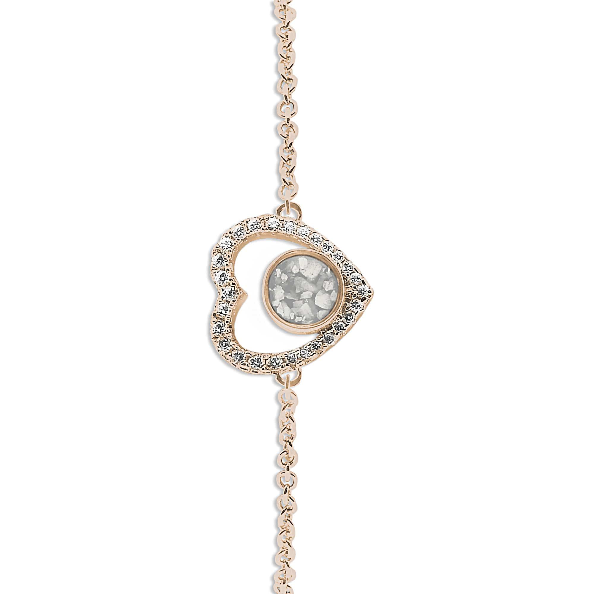 EverWith Ladies Forever Memorial Ashes Bracelet with Fine Crystals 9k Rose Gold White