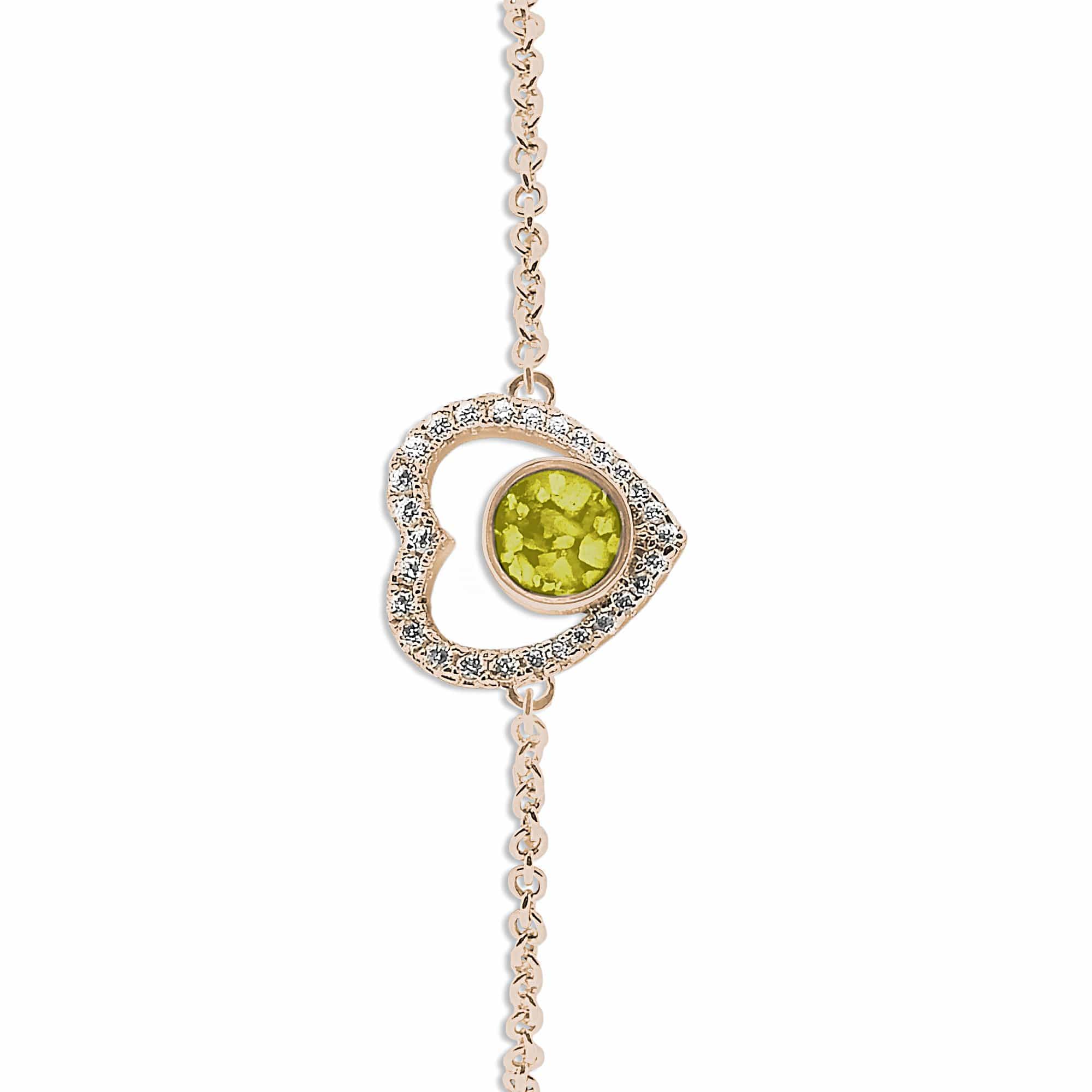 EverWith Ladies Forever Memorial Ashes Bracelet with Fine Crystals 9k Rose Gold Yellow