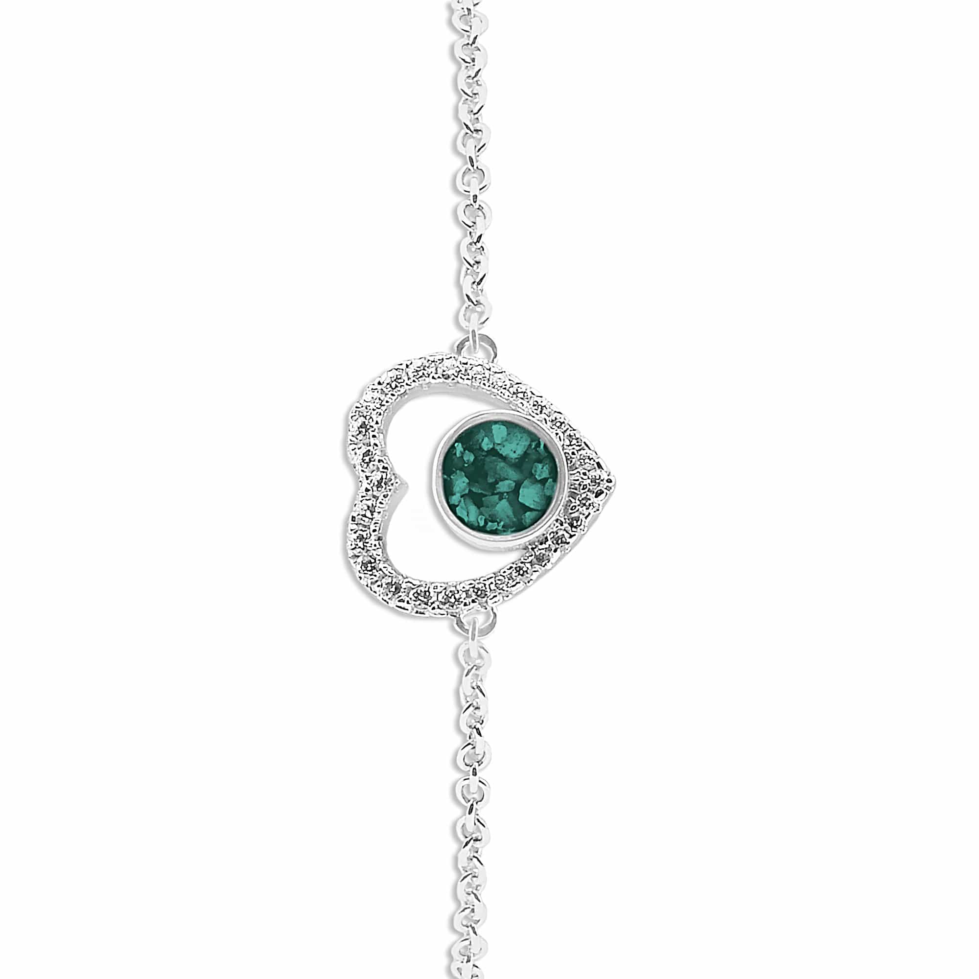 EverWith Ladies Forever Memorial Ashes Bracelet with Fine Crystals Aqua