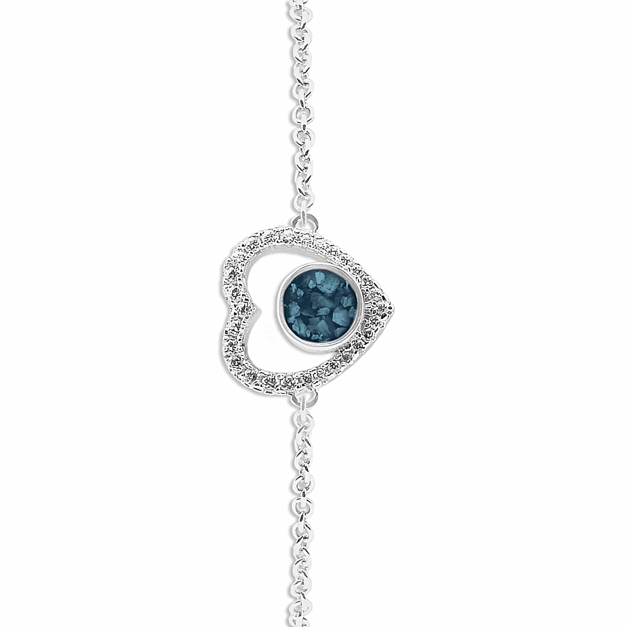 EverWith Ladies Forever Memorial Ashes Bracelet with Fine Crystals Blue