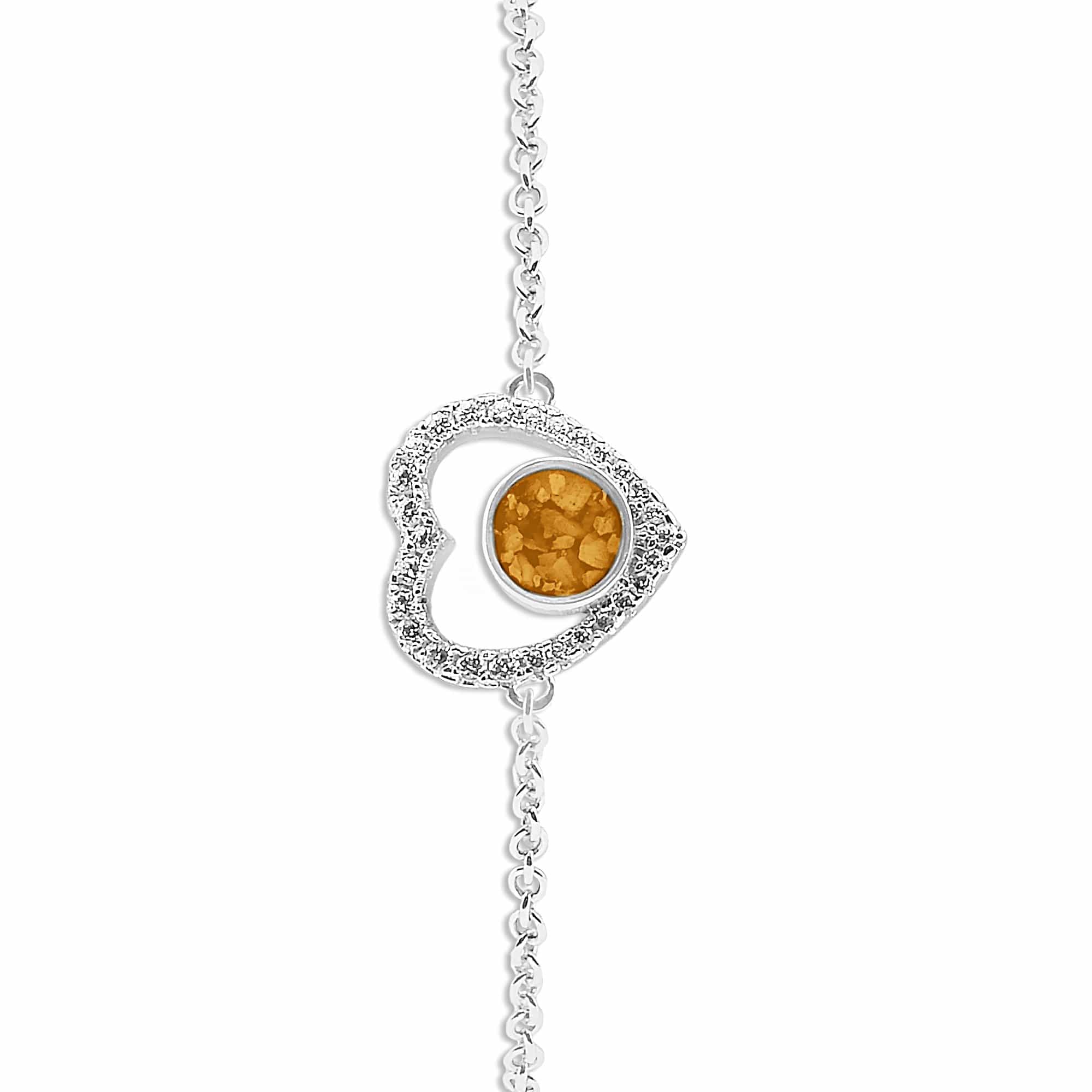 EverWith Ladies Forever Memorial Ashes Bracelet with Fine Crystals Orange